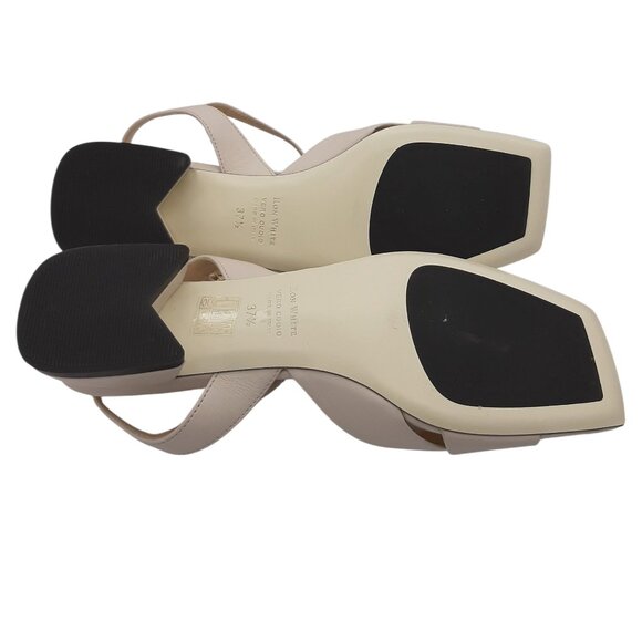 Ron White Brenna Ivory Nappa Leather Strappy Low Heel Sandals SZ 37.5 - Picture 10 of 13